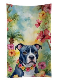 NEW Staffordshire Bull Terrier Luau Kitchen Towel Dish Cloths Guest Hand Towel Decorative Bathroom Towel for Face,Tea, Dishcloth, Kitchen and Bath