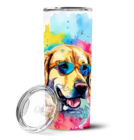 Yellow Labrador Hippie Dawg Stainless Steel Skinny Tumbler Vacuum Double Walled Reusable Insulated Tumbler Travel Cup for Coffee Cocktails Gift with L