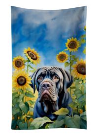 Neapolitan Mastiff in Sunflowers Kitchen Towel Dish Cloths Guest Hand Towel Decorative Bathroom Towel for Face,Tea, Dishcloth, Kitchen and Bath
