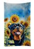 Rottweiler in Sunflowers Kitchen Towel Dish Cloths Guest Hand Towel Decorative Bathroom Towel for Face,Tea, Dishcloth, Kitchen and Bath