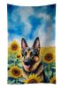 German Shepherd in Sunflowers Kitchen Towel Dish Cloths Guest Hand Towel Decorative Bathroom Towel for Face,Tea, Dishcloth, Kitchen and Bath