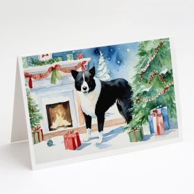 Karelian Bear Dog Cozy Christmas Greeting Cards Pack of 8 Blank Cards with Envelopes Whimsical A7 Size 5x7 Blank Note Cards