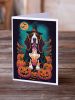 Basset Hound Witchy Halloween Greeting Cards Pack of 8 Blank Cards with Envelopes Whimsical A7 Size 5x7 Blank Note Cards