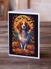 Brittany Spaniel Witchy Halloween Greeting Cards Pack of 8 Blank Cards with Envelopes Whimsical A7 Size 5x7 Blank Note Cards