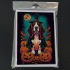 Basset Hound Witchy Halloween Greeting Cards Pack of 8 Blank Cards with Envelopes Whimsical A7 Size 5x7 Blank Note Cards