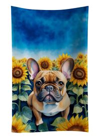 French Bulldog in Sunflowers Kitchen Towel Dish Cloths Guest Hand Towel Decorative Bathroom Towel for Face,Tea, Dishcloth, Kitchen and Bath (Default: Default)