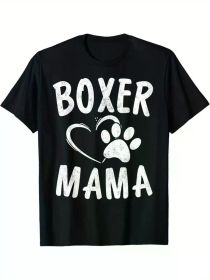 Fun Boxer Mama Gift Dog Lover Apparel Pet Boxer Mom T-ShirtFun Boxer Mama Gift Dog Lover Apparel Pet Boxer Mom T-ShirtFun Boxer Mama Gift Dog Lov (Color: Black, size: L)