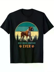 Boxer Brother Vintage Boxer Dog Father Best Boxer Brother T-ShirtBoxer Brother Vintage Boxer Dog Father Best Boxer Brother T-Shirt (Color: Black, size: M)