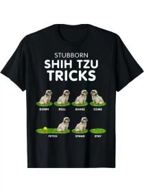 Funny Shih Tzu Trick for dog lover Unisex T-Shirt, Regular-Fit, Family T-shirt (Color: Black, size: XL)